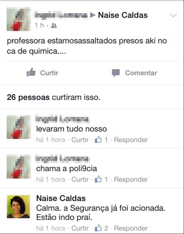 Homem ameaça atirar durante assalto na Ufpi e aluna pede ajuda pelo Facebook.(Imagem:Divulgação)
