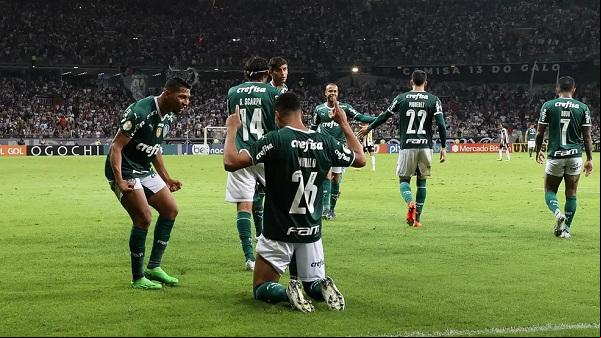 Murilo, do Palmeiras, marcou o gol da vitória contra o Atlético-MG.(Imagem: Cesar Greco / Palmeiras )