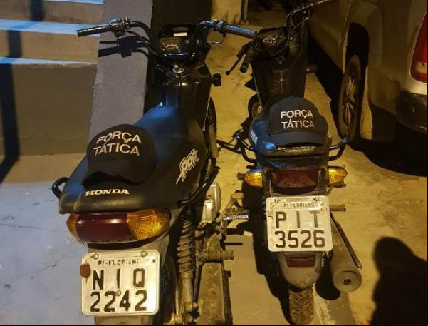 Motos recuperadas em Floriano.(Imagem:Força Tática)
