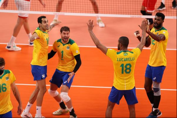 Brasil demora a engrenar, mas bate Tunísia na estreia do vôlei masculino em Tóquio(Imagem:Reprodução)