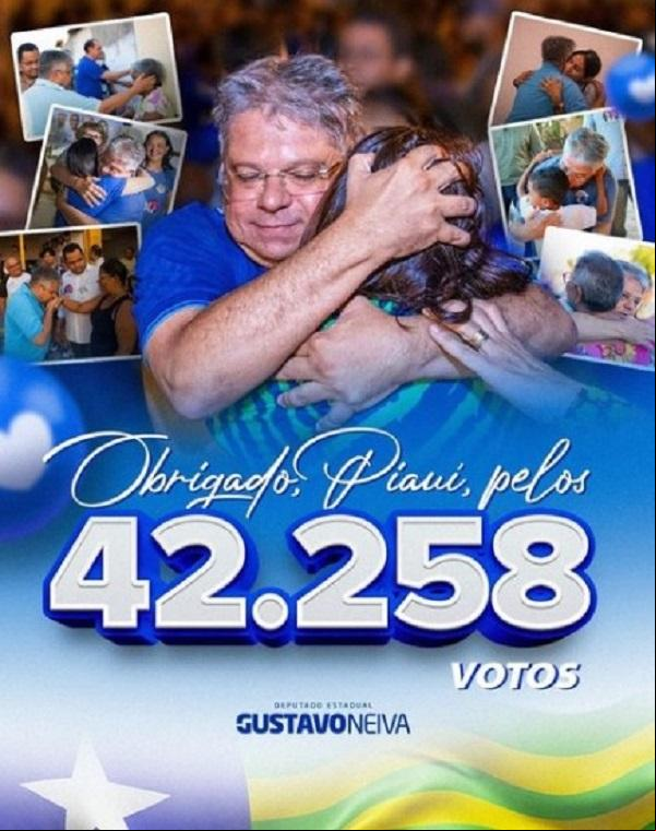 Gustavo Neiva é reeleito como deputado estadual.(Imagem:Reprodução/Instagram)