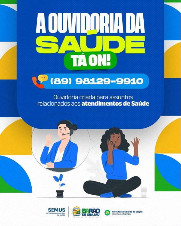Ouvidoria da Saúde de Barão de Grajaú está ativa e pronta para ouvir você.(Imagem:Divulgação)