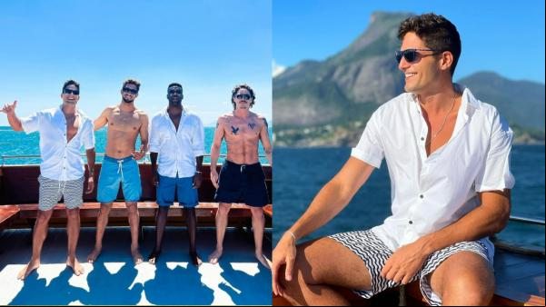 Ao lado de outros artistas, André Martinelli posa para campanha de perfumes(Imagem:Reprodução)