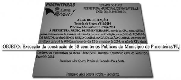 Cidade do PI com pouco mais de 11 mil habitantes licita construção de 38 cemitérios.(Imagem:Reprodução G1)