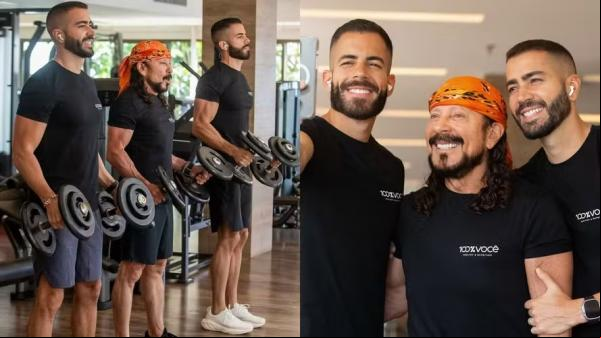 Bell Marques e seus filhos, Rafa e Pipo Marques.(Imagem:Reprodução/Instagram)