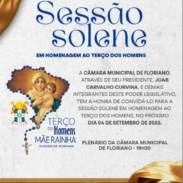 Floriano celebra com sessão solene o Dia Municipal do Terço dos Homens Mãe Rainha(Imagem:Reprodução/Instagram)