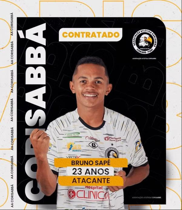 Bruno Sapé, atacante anunciado pelo Corisabbá.(Imagem:Divulgação)