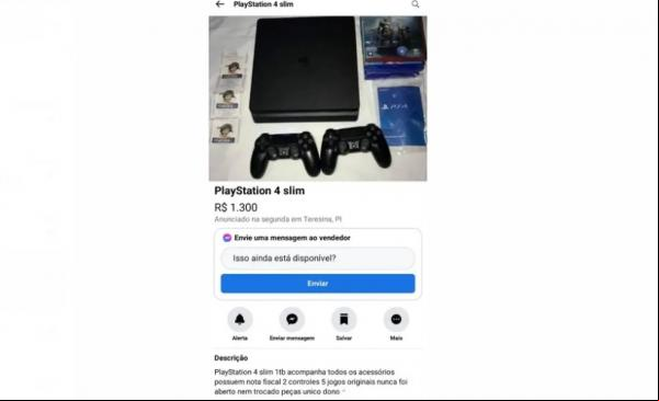 Jovem denuncia falso anúncio de venda de videogame na internet no Piauí; polícia investiga suposto golpe.(Imagem:Reprodução)