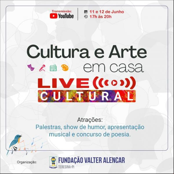 Projeto Cultura e Arte em Casa.(Imagem:Fundação Valter Alencar)