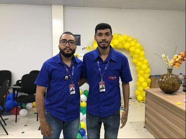 Lucas de Araújo e Paulo Enzo, assessores de marketing do São Jorge Super.(Imagem:FlorianoNews)