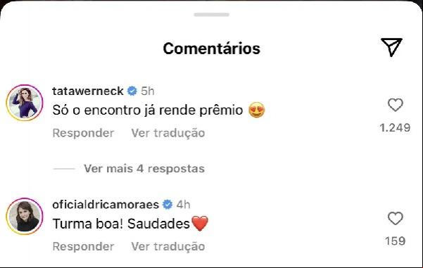 Tatá Werneck e Drica Moraes comentam post de Lázaro Ramos (Imagem:Reprodução Instagram)