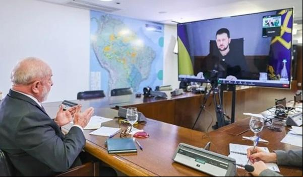 Lula e Zelensky em videochamada sobre planos de paz(Imagem:Ricardo Stuckert/Presidência da República)