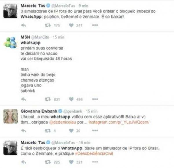 O WhatsApp ficará fora do ar por 48 horas no Brasil.(Imagem:Divulgação)
