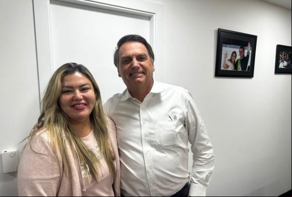 Jair Bolsonaro e Samanta Cavalca(Imagem:Divulgação/ Ascom)