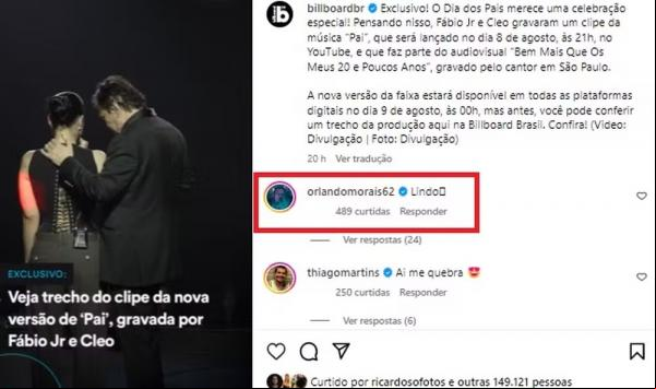 Orlando Morais celebra regravação de
