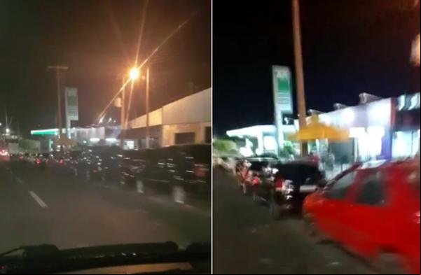 Condutores de Teresina am a noite em postos para abastecer por R$ 3,50 o litro da gasolina(Imagem:Reprodução)