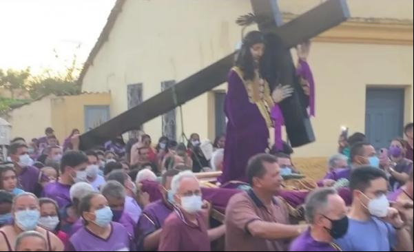 Procissão de Bom Jesus dos os em Oeiras(Imagem:Reprodução)