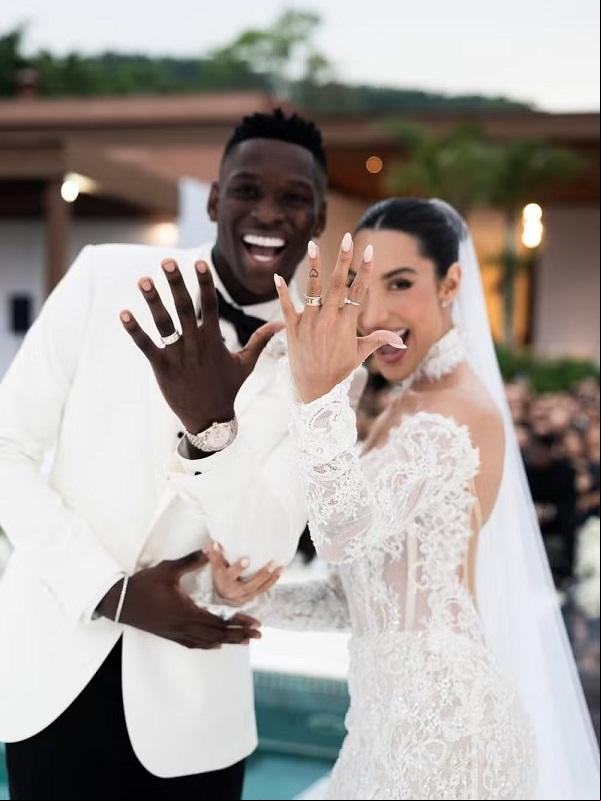 Ex-Botafogo, Luiz Henrique e Tammy Parisoto se casaram no Rio.(Imagem:Rodolfo Santos/Reprodução/Instagram)