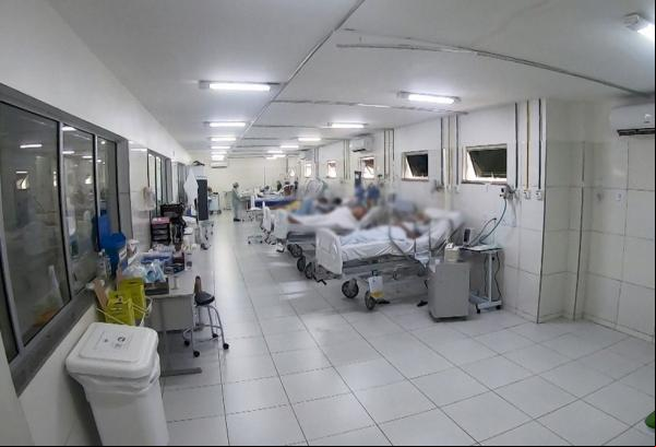 Pacientes à espera de leitos de UTI no Piauí.(Imagem:Reprodução/TV Clube)