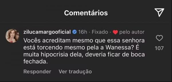 Zilu Godói debocha de torcida de Graciele Lacerda por Wanessa.(Imagem:Reprodução/X)