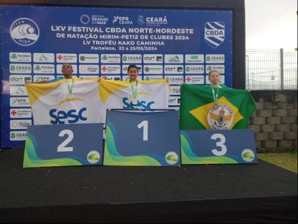  Atleta do Sesc é medalhista de ouro no LV Troféu Kako Caminha de natação(Imagem:Divulgação)