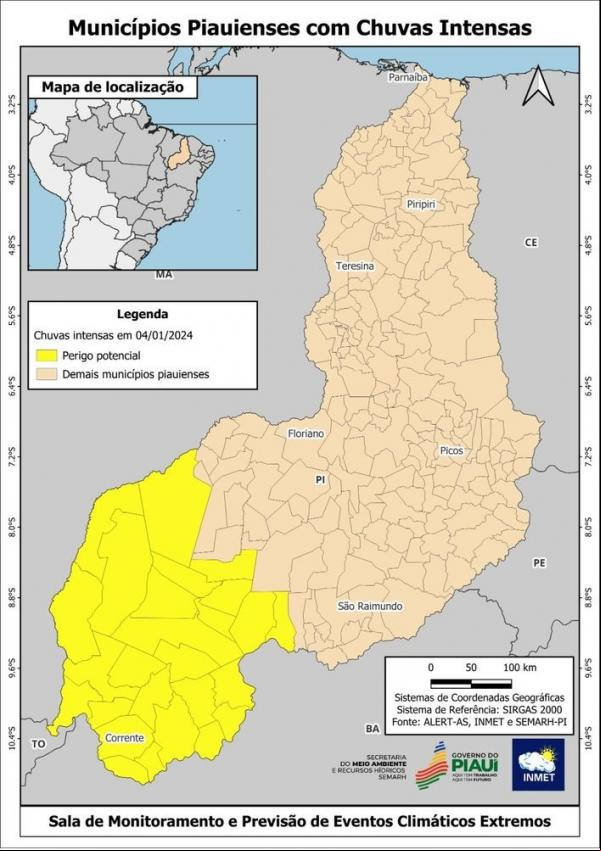 INMET emite alerta para chuvas intensas em 26 municípios do Piauí(Imagem:Divulgação)