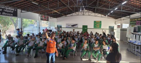 O bate-papo envolveu alunos do 6° ao 9° ano do ensino Fundamental e abordou como cada aluno e demais pessoas podem contribuir com a preservação do meio ambiente no dia a dia.(Imagem:Divulgação)