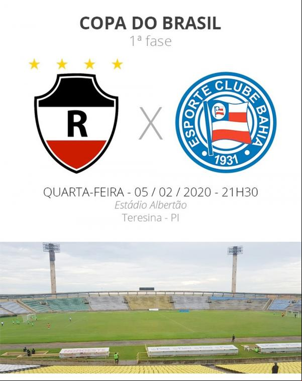 River-PI x Bahia na primeira fase da Copa do Brasil 2020.(Imagem:Infoesporte)