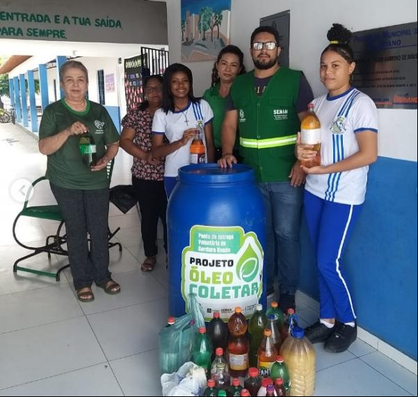 Projeto Óleocoletar realiza 5ª coleta de óleo vegetal em escolas municipais de Floriano(Imagem:Reprodução/Instagram)
