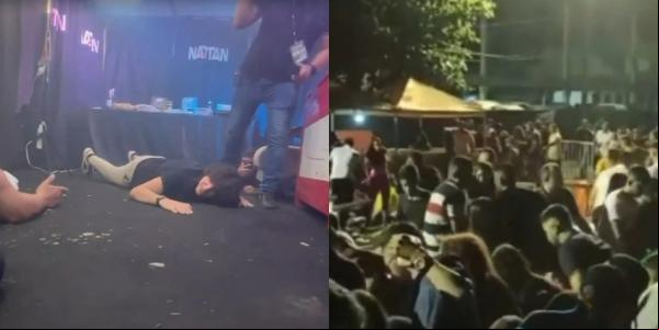 Tiroteio em show de Nattanzinho em Floriano deixou uma pessoa morta e nove feridos.(Imagem:Reprodução)