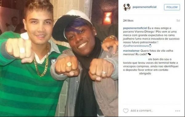 Renato comenta em foto pedindo para receber de Pepê e Neném.(Imagem: Instagram / Reprodução)