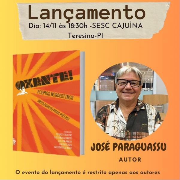 Autor florianense, José Paraguassu, se prepara para lançamento da obra