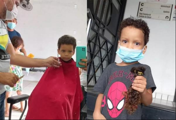 Menino deixa o cabelo crescer por três anos e doa para crianças com câncer no Piauí.(Imagem:Arquivo Pessoal)