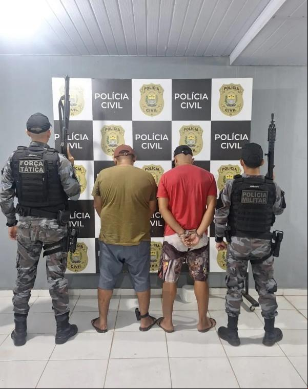 Suspeitos são pai e filho que teriam rixa antiga com a vítima.(Imagem:Polícia Militar do Piauí)