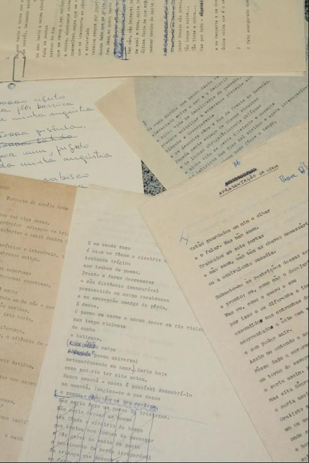 Alguns originais de poesias e canções do Poeta Torquato Neto.(Imagem:UPJ Produções)