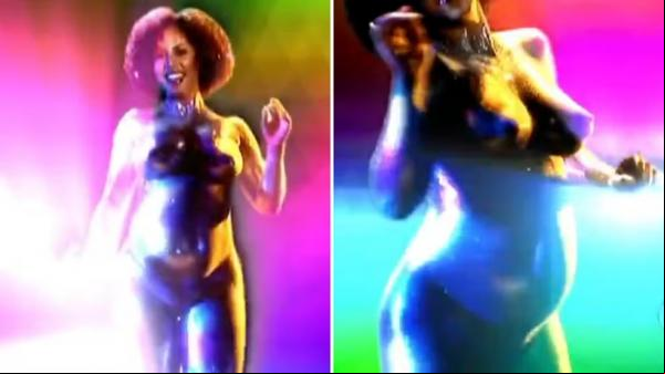 Valeria Valenssa grávida na vinheta da Globo de 2003.(Imagem:globo)