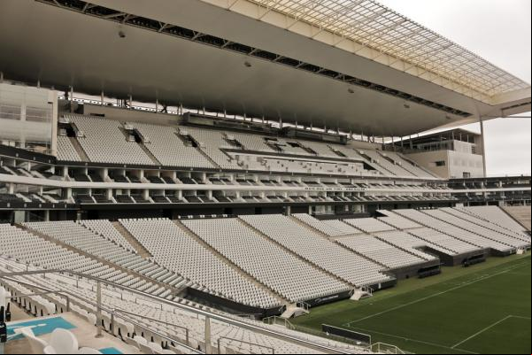 Projeto prevê construção de hotel onde hoje são camarotes no sexto andar da Arena Corinthians(Imagem:Divulgação)