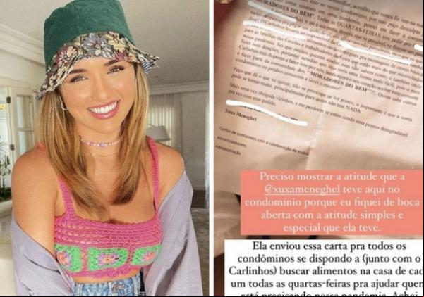 Rafa mostrou carta de Xuxa.(Imagem:Reprodução/Instagram)