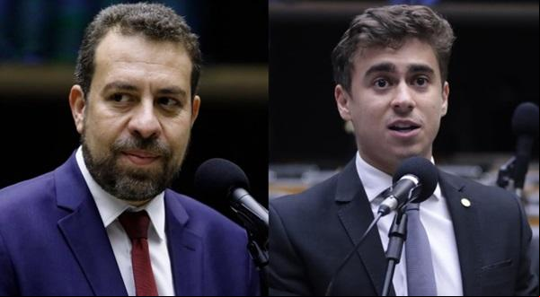 Guilherme Boulos (PSOL-SP), à direita, e Nikolas Ferreira (PL-MG), à esquerda(Imagem:Mário Agra/Câmara dos Deputados / Vinicius Loures)