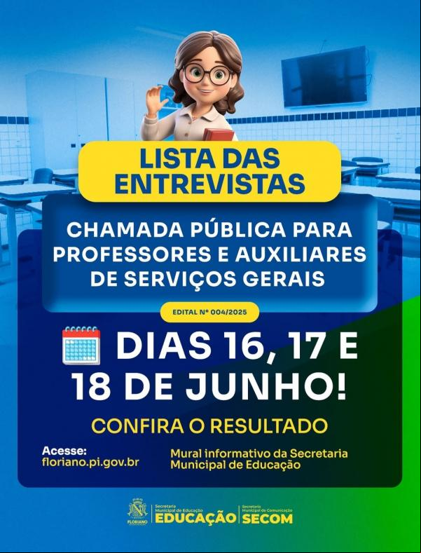 Prefeitura divulga cronograma de entrevistas da Chamada Pública(Imagem:Reprodução/Instagram)