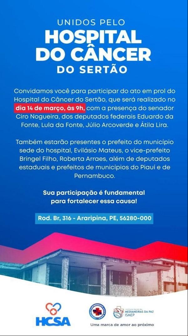 Ciro Nogueira contribui para construção de hospital no sertão que atenderá piauienses(Imagem:Divulgação)