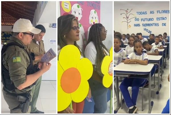 Polícia Militar visita escolas de Floriano para conscientizar sobre abuso e exploração sexual.(Imagem:Reprodução/Instagram)